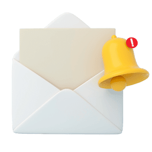 newsletter subscribe image of envelope with notification bell